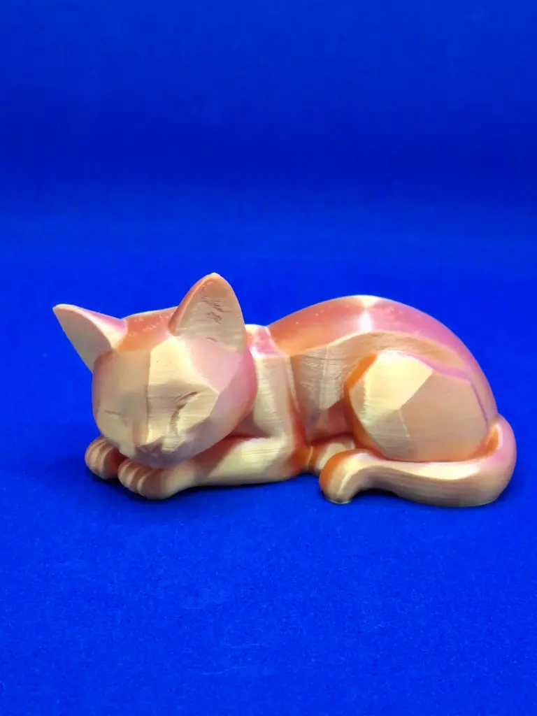 Chat qui dort poly (Argent)